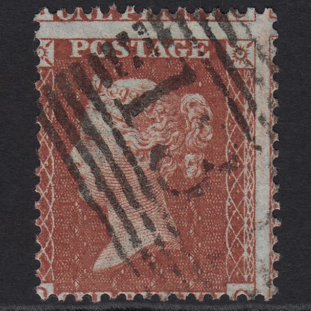 GB QV 1855 1d Red-brown (Plate 6) C6(1) OC FU Edinburgh 131 Misperf