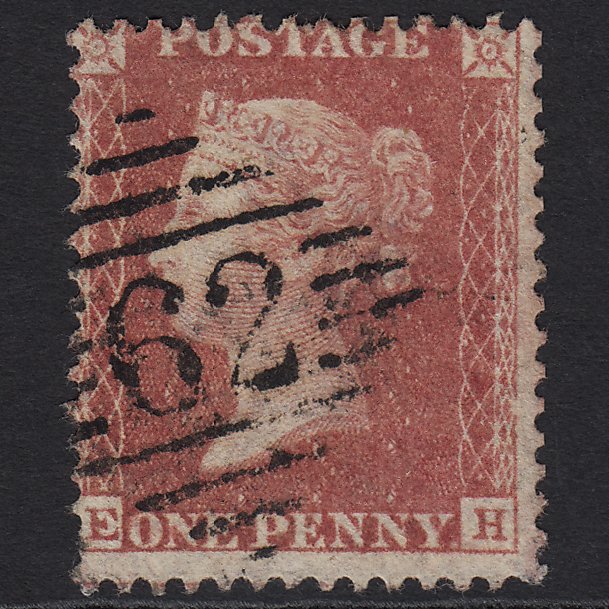 GB QV 1857 1d Rose-red (Plate 59) SG40-C10(1) EH FU Belfast 62