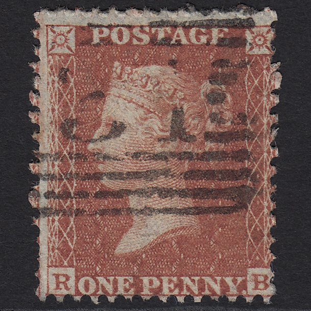 GB QV 1855 1d Red-brown (Plate 14) SG24-C3(1) RB GU in Scotland