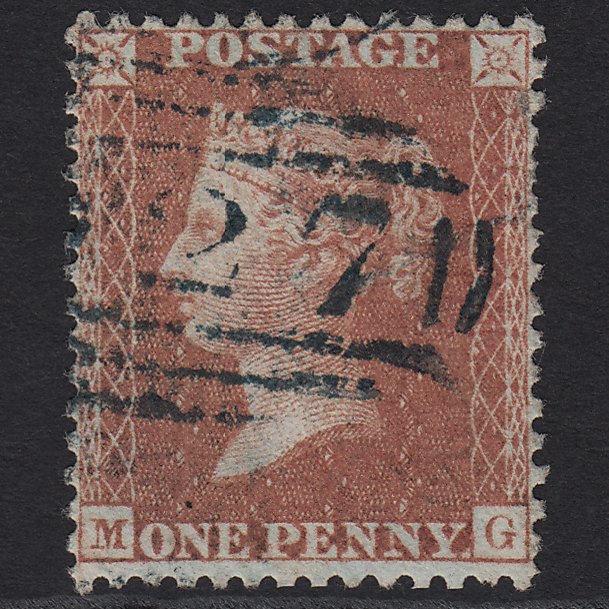 GB QV 1856 1d Red-brown (Plate 45) SG29-C8(1) MG GU Blue Cancel