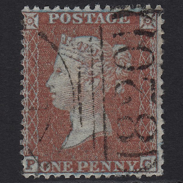 GB QV 1855 1d Red-brown (Plate 14) C6(1) PC FU Tunbridge Wells 820