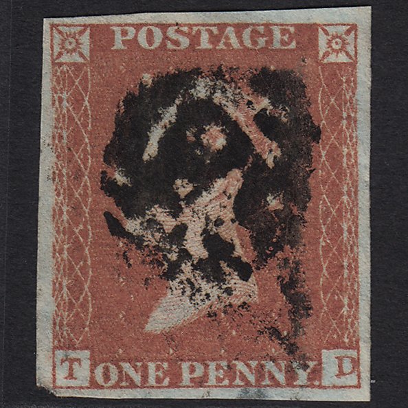 GB QV 1841 1d Red-brown (Plate 101) SG8-B1(1) TD GU 4 Margins