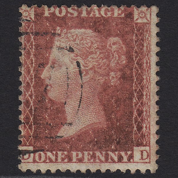 GB QV 1857 1d Rose-red (Plate 62) SG40-C10(1) DD FU Light Cancel