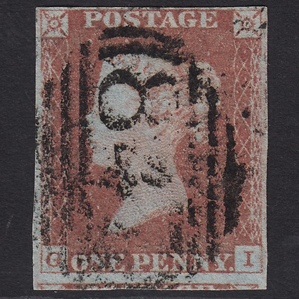 GB QV 1841 1d Red-brown (Plate 69) SG8-B1(1) GI FU 4M Imperf Warrington 847