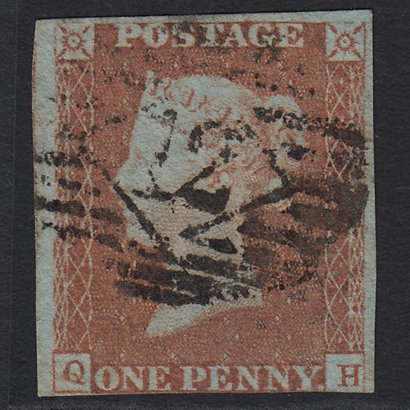 GB QV 1841 1d Red-brown (Plate 84) SG8-B1(1) QH GU London IS 12