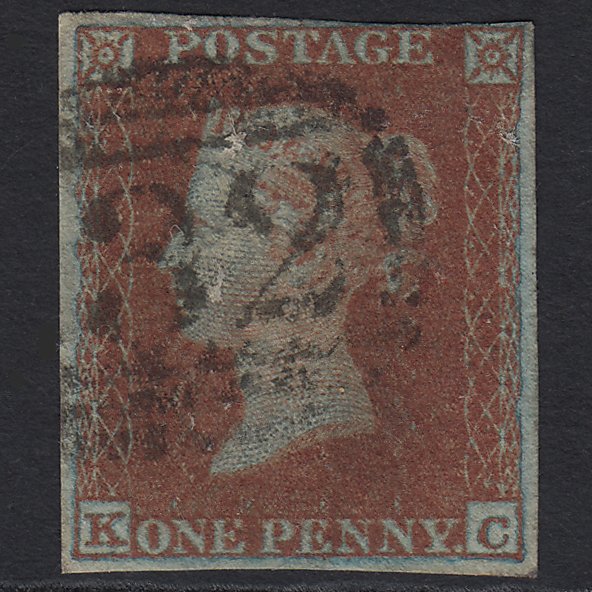 GB QV 1841 1d Very Blued (Plate 156) SG8a-B1(2) KC FU 4 Margins