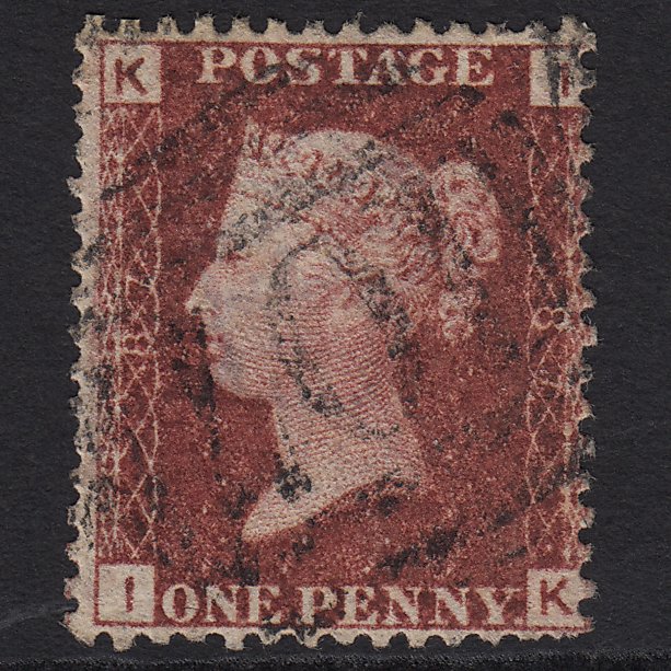 GB QV 1864 1d Lake-red (Plate 87) SG44-G1(2) IK GU Bradford 107