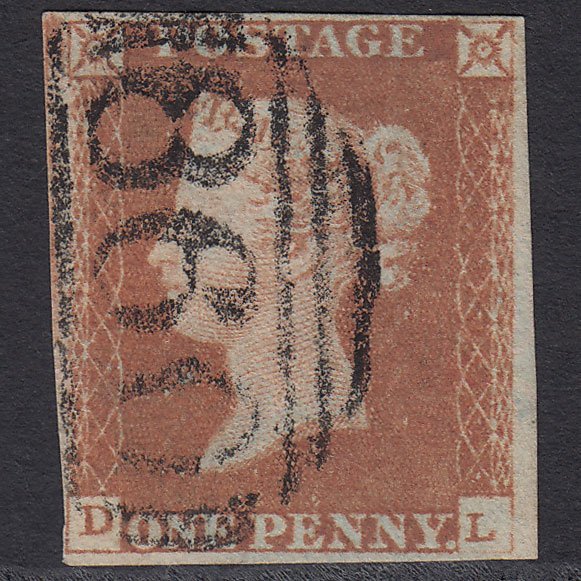 GB QV 1841 1d Red-brown (Plate 70) SG8-B1(1) DL FU 4 Margins Wellington 860