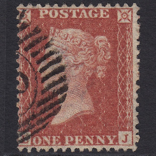 GB QV 1857 1d Rose-red (Plate 34) SG40-C10(1) LJ FU London D&S Cancel