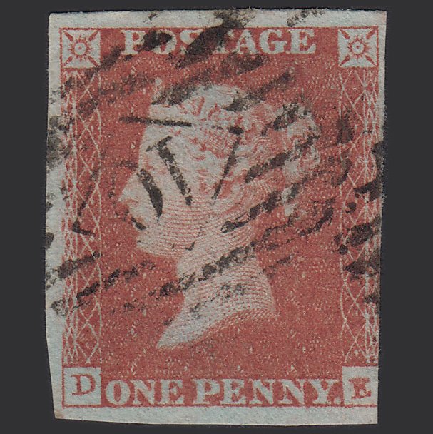 GB QV 1841 1d Red-brown (Plate 99) SG8-B1(1) DE GU 3 Margins London IS 10