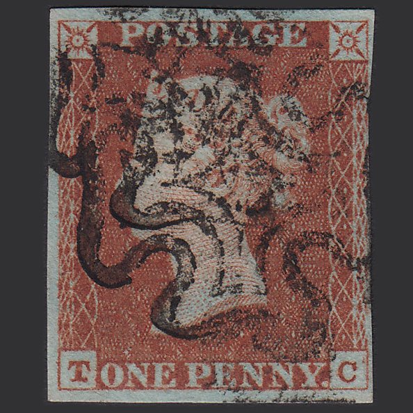 GB QV 1841 1d Pl 22 SG8-B1(1) Const Var TC FU Miss Imprimatur nr 4M MX