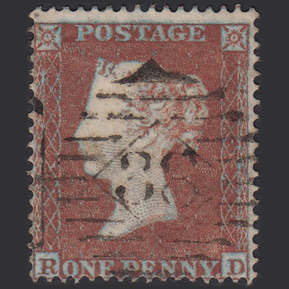 GB QV 1854 1d Plate R5 SG17-C1(1) Ivory Head RD VFU London IS 38 38.b