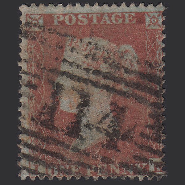 GB QV 1854 1d Red-brown (Plate 196) SG17-C1(1) IH GU Dundee 114