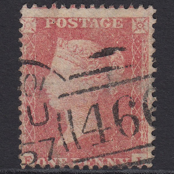 GB QV 1857 1d (Plate 34) SGC9A(1) FL GU Liverpool 466 Spoon