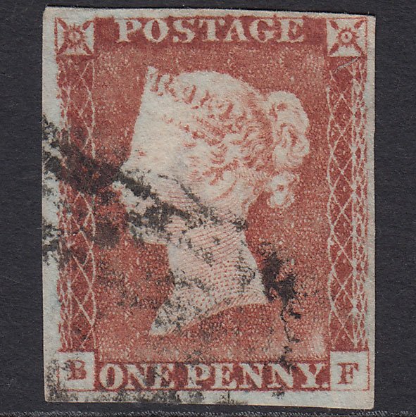 GB QV 1841 1d Pale Red-brown (Plate 64) SG9-B1(3) BF FU 4M V Worn Impression