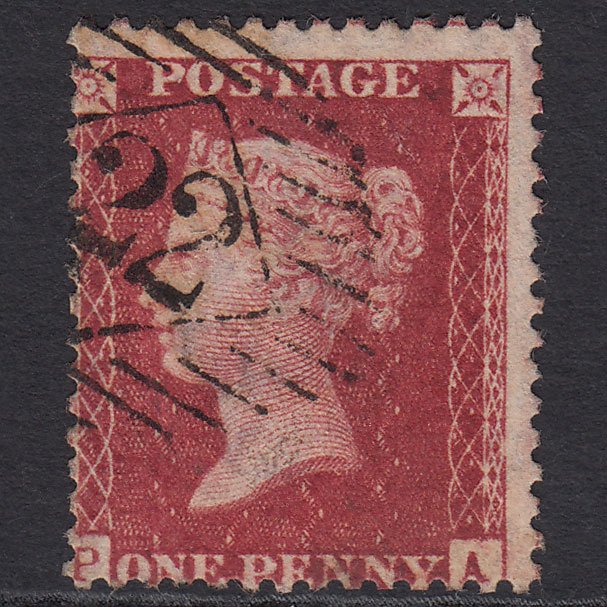 GB QV 1857 1d Deep Rose-red (Plate 43) SG41-C10(4) PA FU London IS 22 Misperf