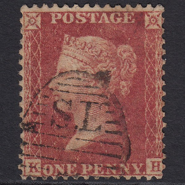 GB QV 1857 1d Rose-red (Plate 34) SG40-C10(1) KH GU London D&S Cancel
