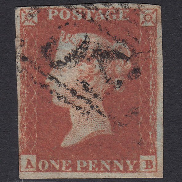 GB QV 1841 1d (Plate 82) SG8-B1(1) AB FU Missing Imprimatur 4M Barnstaple 50