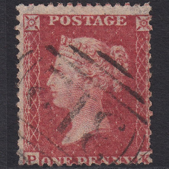 GB QV 1857 1d Rose-red (Plate 27) SG40-C10(1) PK GU Gloucester 312 Misperf