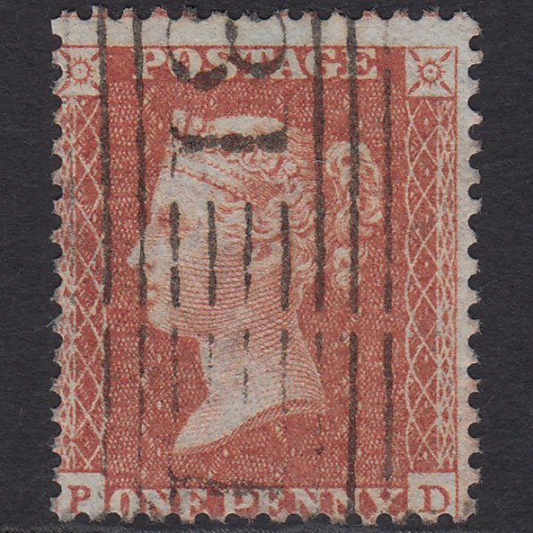GB QV 1855 1d Red-brown (Plate 1) SGC6(1) PD FU Edinburgh 131 Roller Cancel