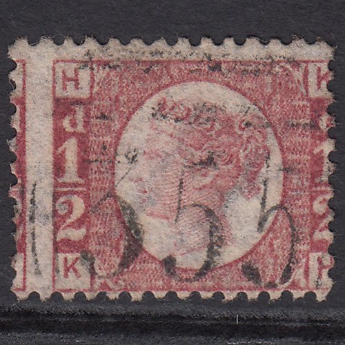 GB QV 1870 1/2d (Plate 12) SG48-G4 KH FU Henley-on-thames 355 Large Misperf