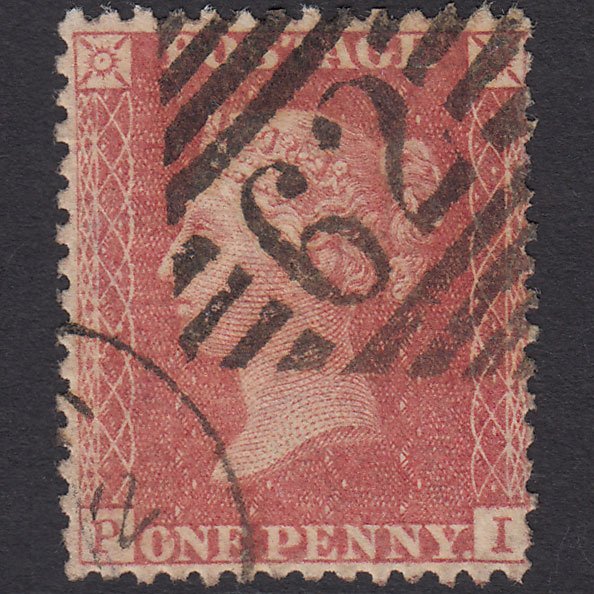 GB QV 1857 1d Rose-red (Plate 36) SG40-C10(1) PI FU Belfast 62