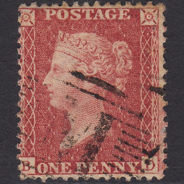 GB QV 1857 1d Rose-red (Plate 36) SG40-C10(1) BD FU Malta M Z12