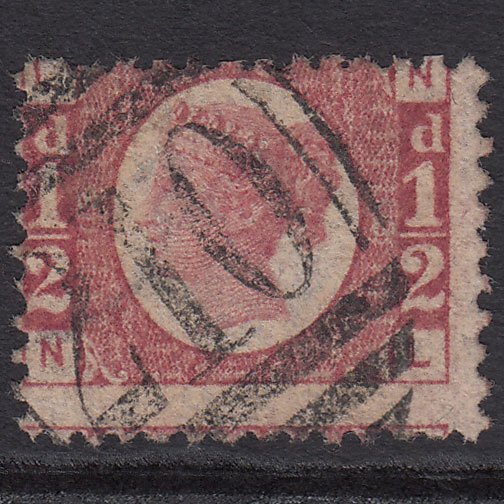 GB QV 1870 1/2d Rose-red (Plate 13) SG48-G4 NL FU Colchester 210 Large Misperf