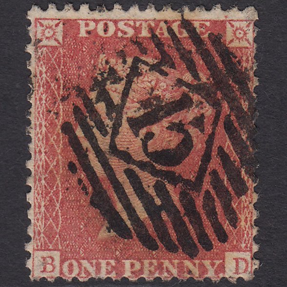 GB QV 1857 1d Rose-red (Plate 34) SG40-C10(1) BD GU London IS 15
