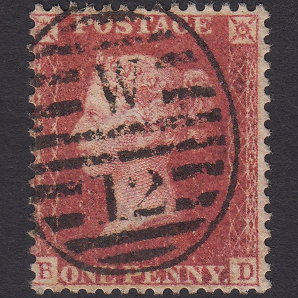 GB QV 1857 1d Rose-red (Plate 34) SG40-C10(1) BD GU London D&S W12