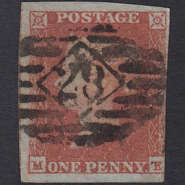 GB QV 1841 1d Red-brown (Plate 101) SG8-B1(1) ME GU 3 Margins London IS 28