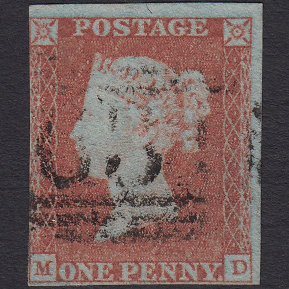 GB QV 1841 1d Red-brown (Plate 96) SG8-B1(1) MD FU nr 4 Margins