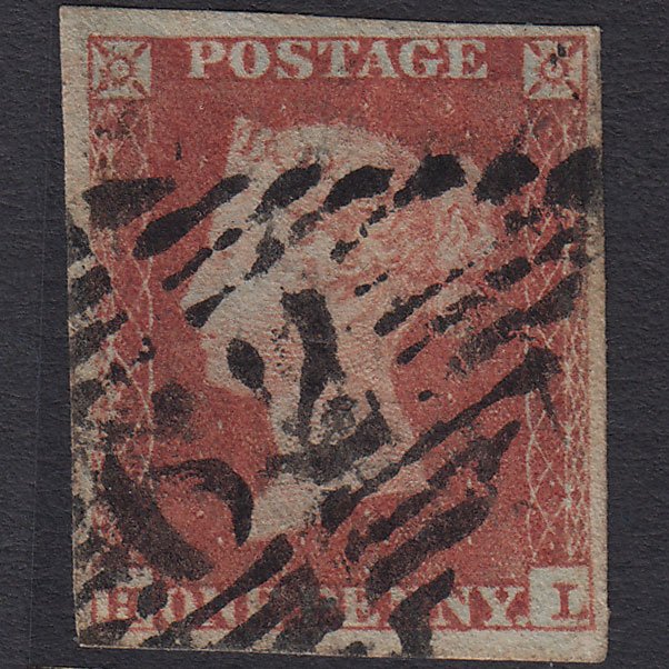 GB QV 1841 1d Red-brown (Plate 166) SG8-B2(1) HL FU 4M Belfast-split 62