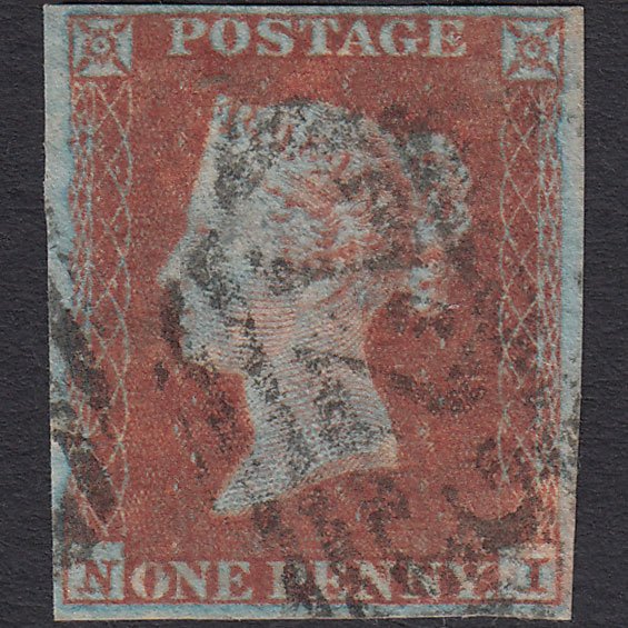 GB QV 1841 1d Very Blued (Plate 107) SG8a-B1(2) NA GU 4M Southampton 723