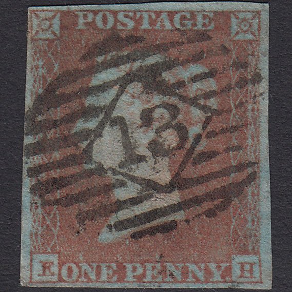 GB QV 1841 1d Very Blued (Plate 125) SG8a-B1(2) EH GU 4M London IS 13