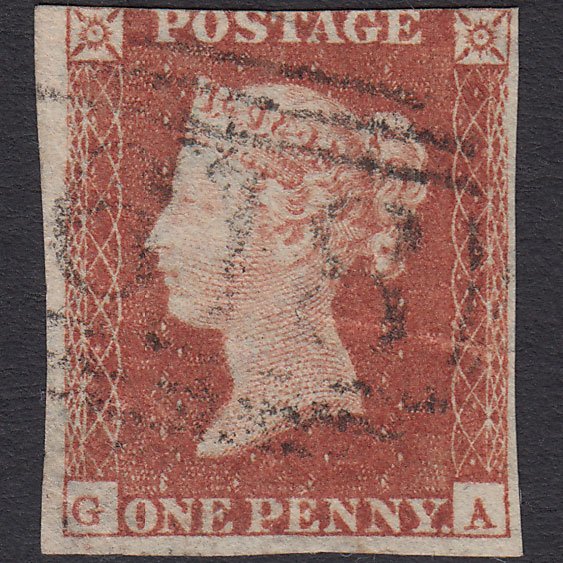 GB QV 1841 1d Red-brown (Plate 100) SG8-B1(1) GA GU 3 Margins Pewsey 618