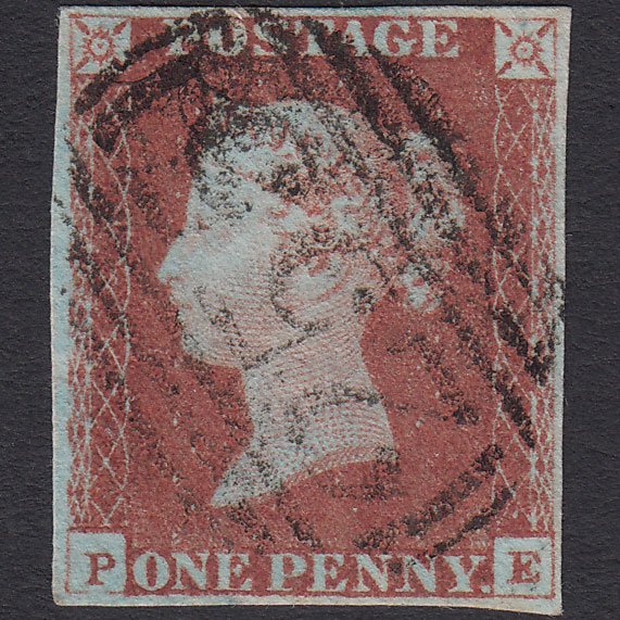 GB QV 1841 1d Red-brown (Plate 73) SG8-B1(1) PE FU 4 Margins Doncaster 255