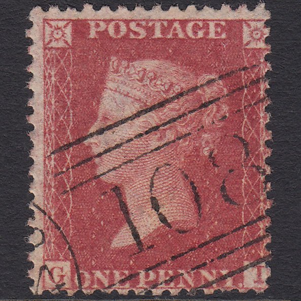 GB QV 1857 1d Rose-red (Plate 42) SG40-C10(1) GI FU Dumfries 108