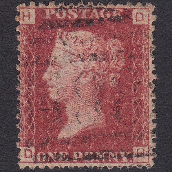 GB QV 1864 1d Lake-red (Plate 143) SG44-G1(2) DH GU Manchester 498
