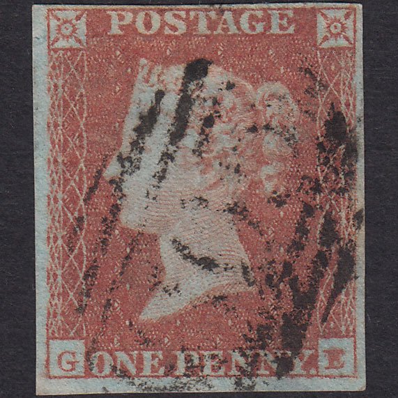 GB QV 1841 1d Red-brown (Plate 108) SG8-B1(1) GE FU 4 Margins