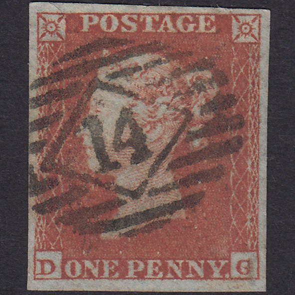 GB QV 1841 1d (Plate 165) SG8-B2(1) DG FU 4 Good Margins London IS 14