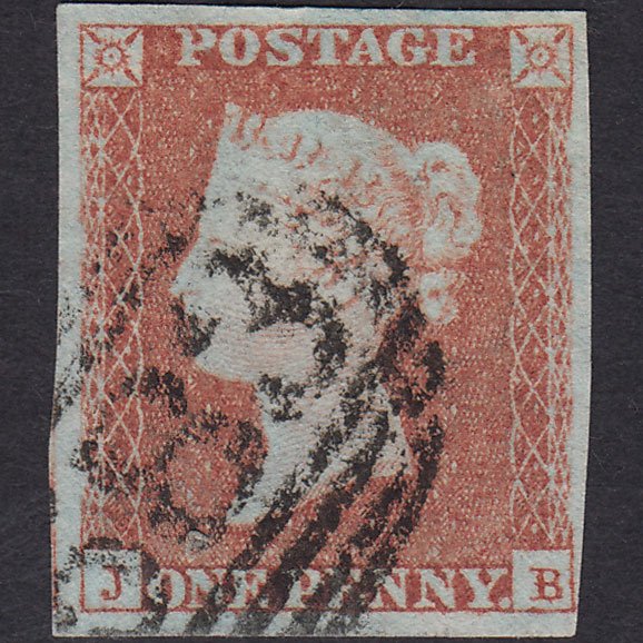 GB QV 1841 1d Pale Red-brown (Plate 98) SG9-B1(3) JB GU 4M Nottingham 583