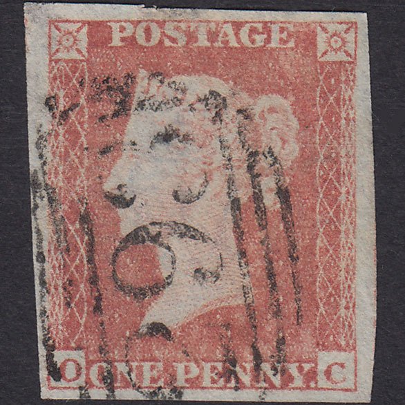 GB QV 1841 1d Pale Red-brown (Plate 152) SG9-B2(3) OC GU Farringdon 293