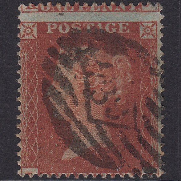 GB QV 1854 1d Red-brown (Plate 191) SG17-C1(1) LJ GU London IS 39 Misperf