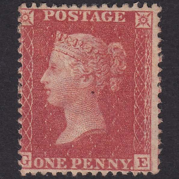 GB QV 1857 1d Rose-Red Plate 55 SG40-C10(1) GE FINE UNUSED
