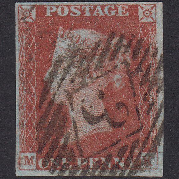 GB QV 1841 1d Red-Brown Plate 59 SG8-B1(1) MK FU 4 Margins London Is 3