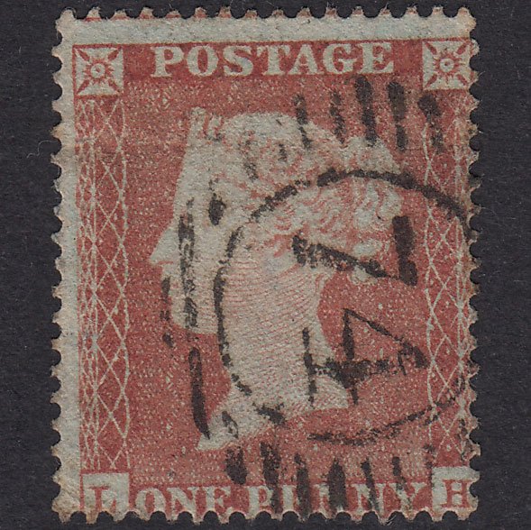 GB QV 1854 1d Red-Brown Plate 174 SG17-C1(1) LH GU London D&S 74