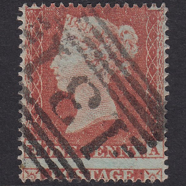 GB QV 1854 1d Plate 166 SG17-C1(1) EA VFU Edinburgh 131 Large Misperf