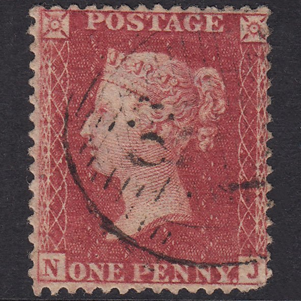GB QV 1857 1d Rose-Red Plate 59 SG40-C10(1) NJ GU London D&S Cancel