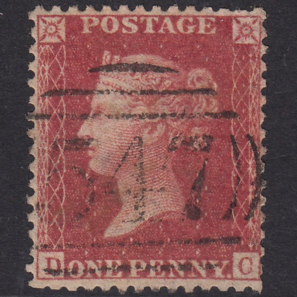 GB QV 1857 1d Rose-Red Plate 49 SG40-C10(1) DC GU Stoke-On-Trent 547